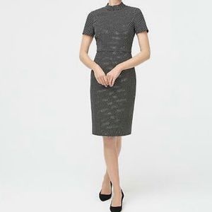 COPY - J. CREW Black & Gold Dot Mock Neck Sheath Dress, 14